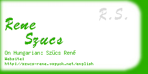 rene szucs business card